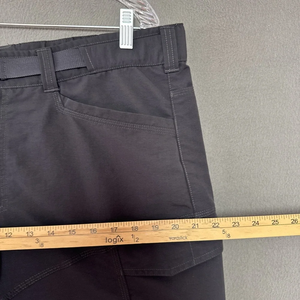 The North Face Paramount Trail Belted Convertible Pants Mens L Gray Hiking Cargo